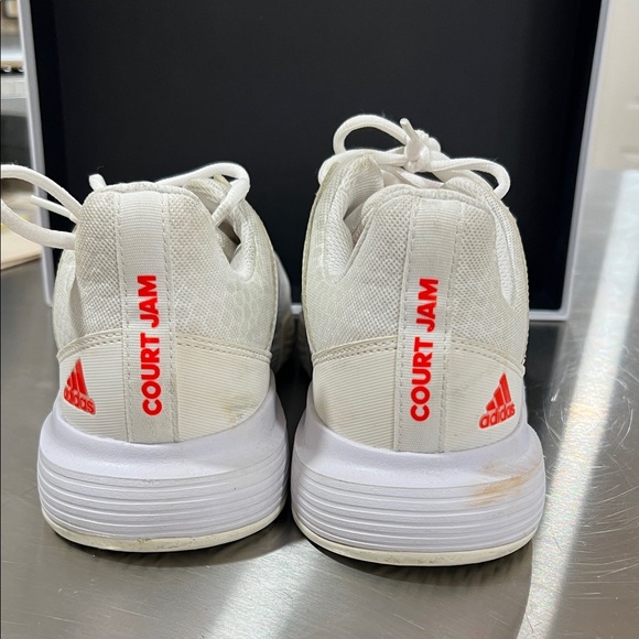 Adidas Men's White Athletic Shoes with Black Stripes - Picture 2 of 6